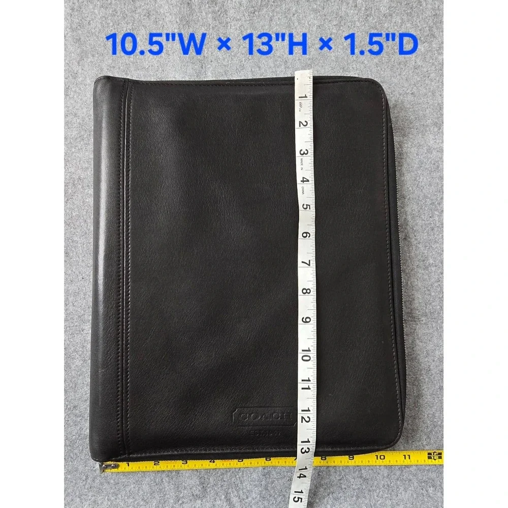 Vintage Coach Legacy Document Padfolio Organizer Black Leather Zip Around VGUC